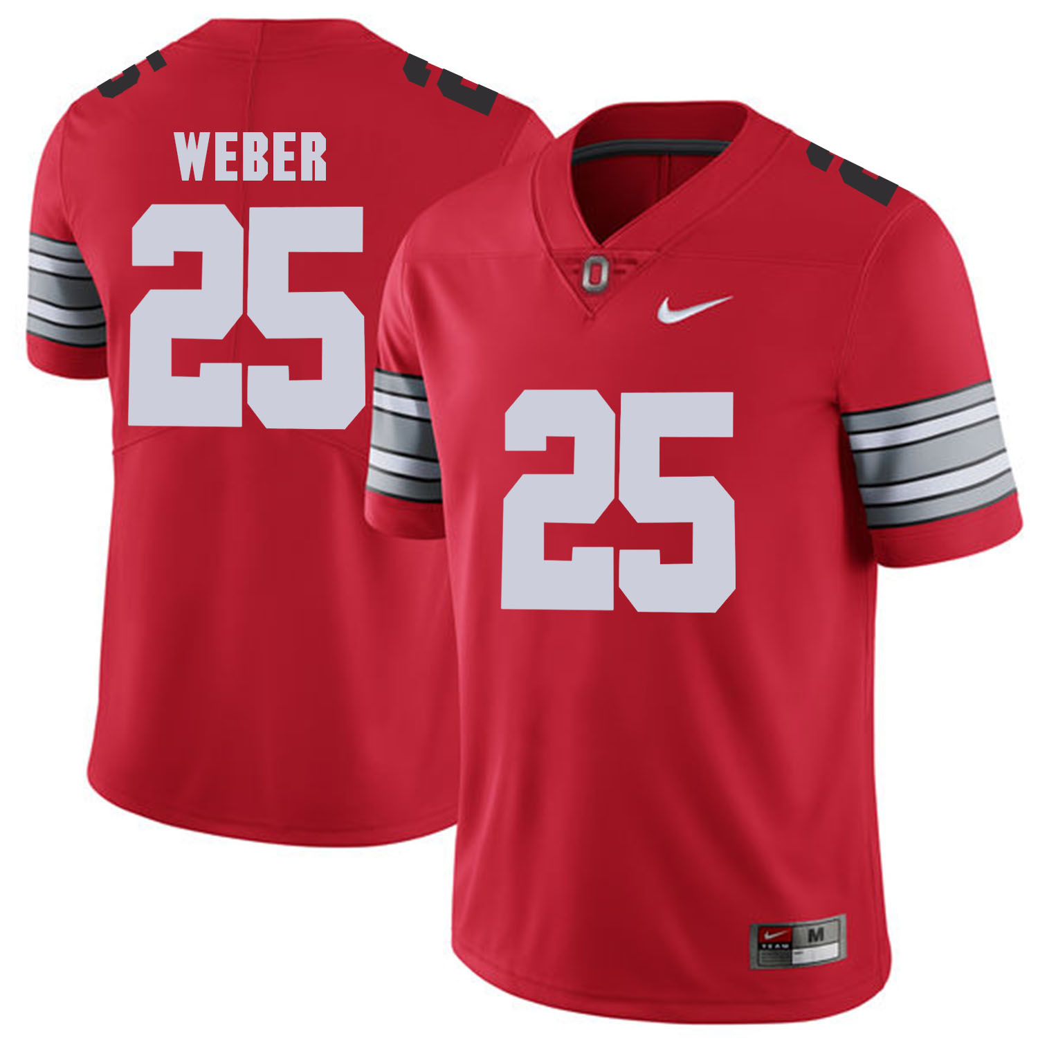 Men Ohio State 25 Weber Red Customized NCAA Jerseys
